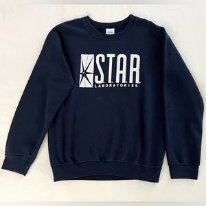 DC Comics: The Flash, Star Labs Sweatshirt, Small, Navy Blue